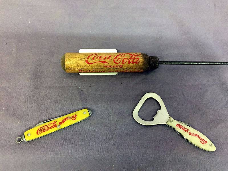lot 41 image: Old Coke pick, knife and bottle opener
