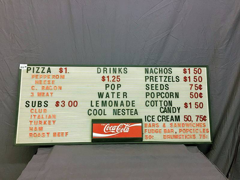 lot 39 image: Coke menu board