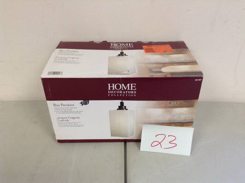 lot 23 image: Home Decorators Box Pendant Light