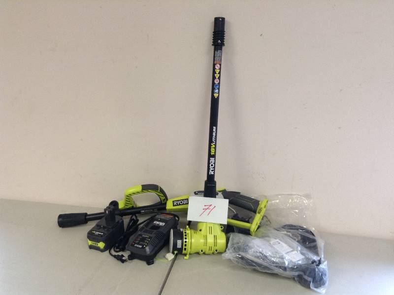 lot 71 image: Ryobi 18V lithium 13 cordless string trimmeredger