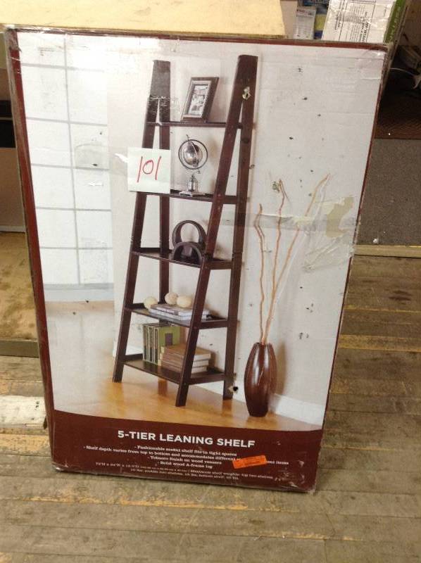 lot 101 image: 5 Tier Leaning Shelf