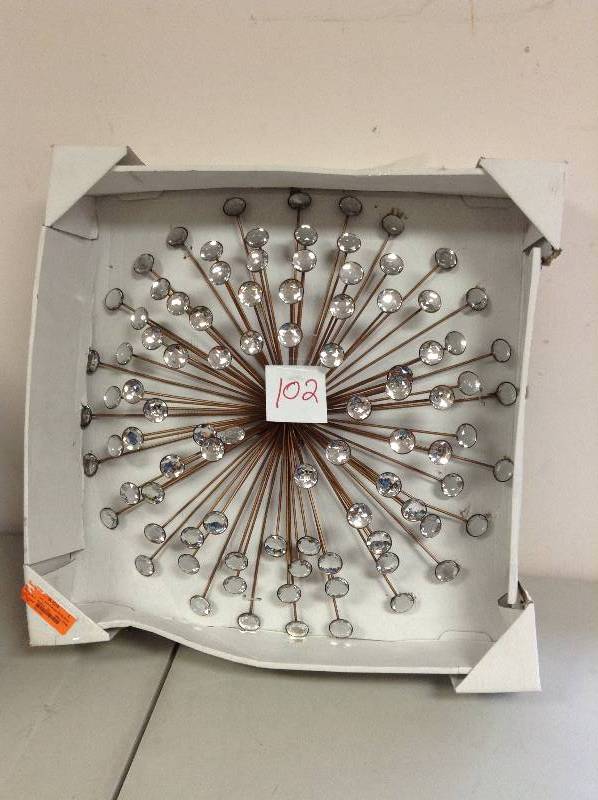 lot 102 image: Jeweled Starbust Wall Art - one missing glass