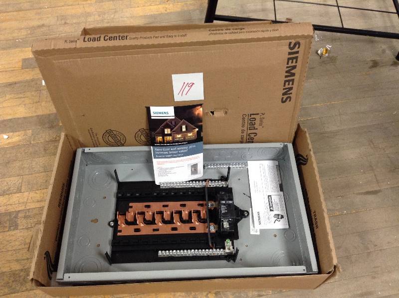 lot 119 image: Siemens 100 Amps Main Breaker