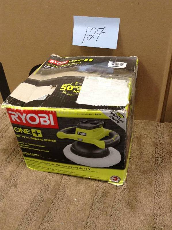 lot 128 image: Ryobi One 18V 10 in Orbital Buffer
