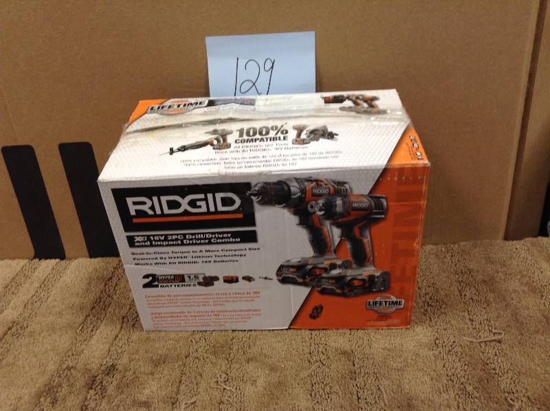 lot 130 image: Ridgid X4 18V 2 PC DrillDriver and Impact Driver Combo