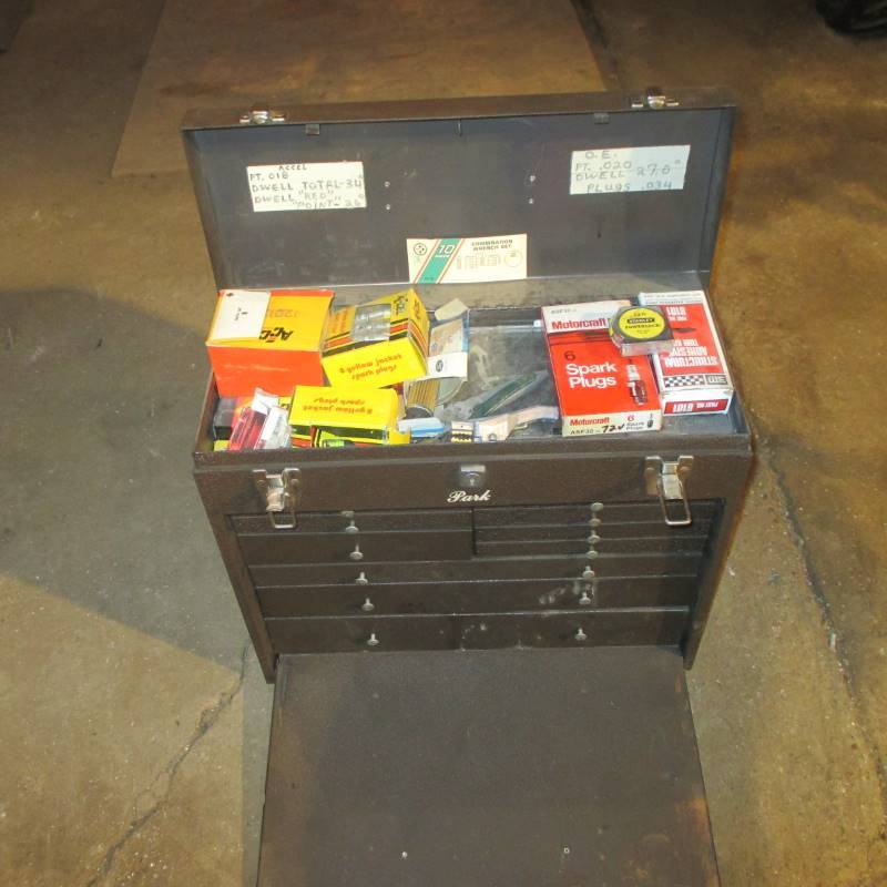 lot 35 image: Park Machinist Tool Box  Contents (see pics)