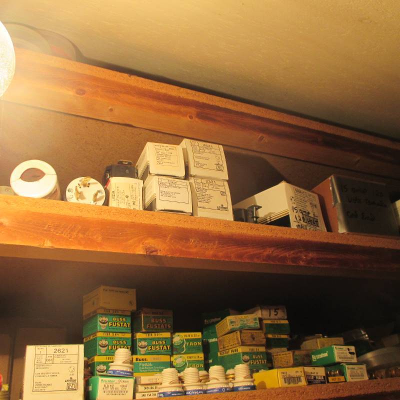 lot 50 image: 2 Shelves of Fuses & Power Chord Ends