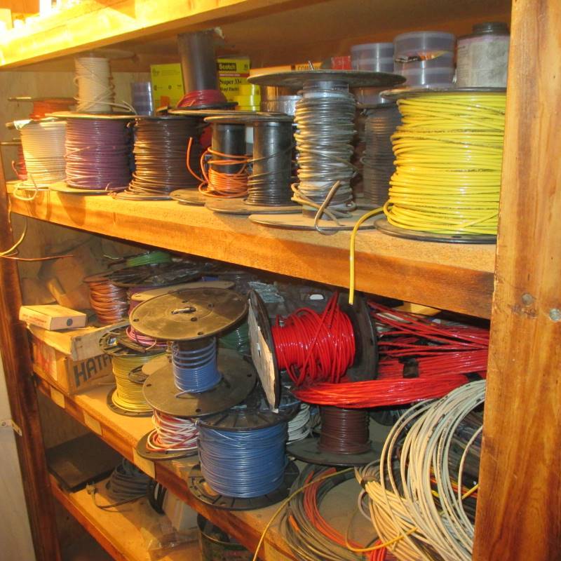 lot 51 image: 2 Shelves of Partial & Full Rolls of Wire