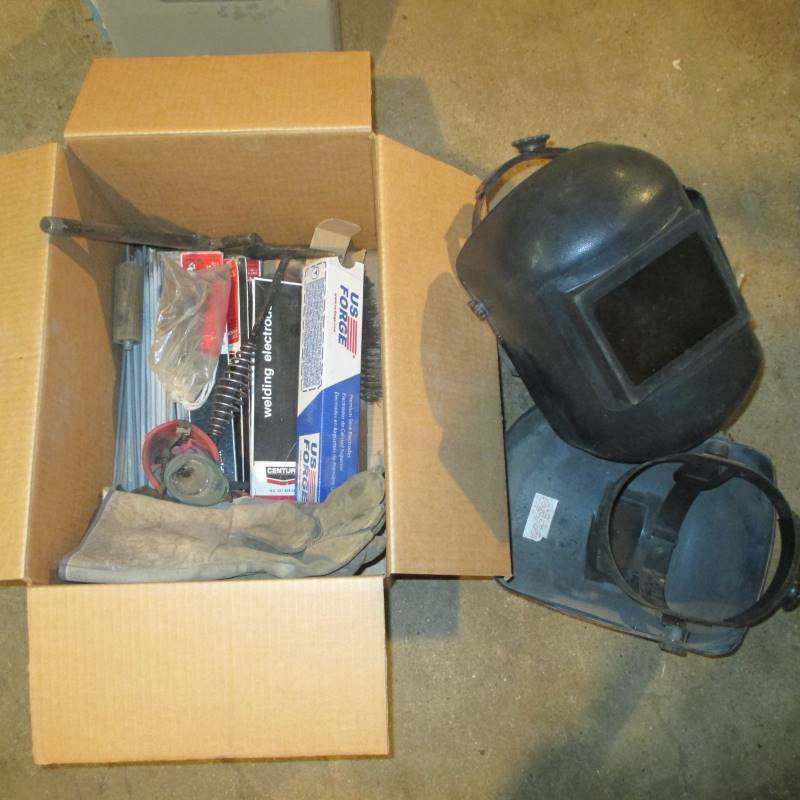 lot 87 image: Welding Rods & Helmets (1) New