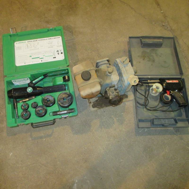 lot 90 image: Greenlee Knockout Kit, Motor Operated Pump, Solder Gun