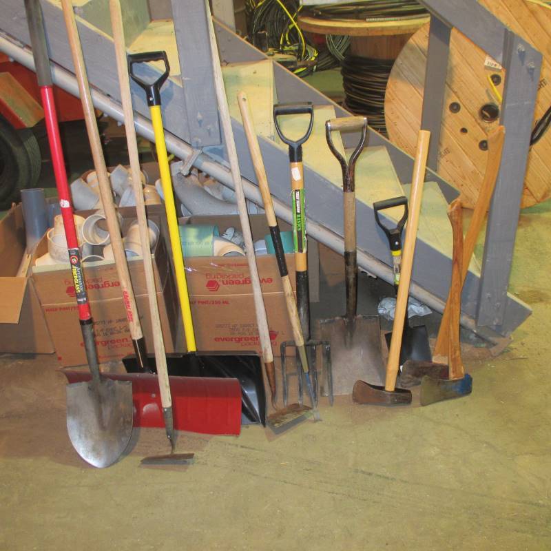 lot 127 image: Misc. Hand Tools Shovels, Axes