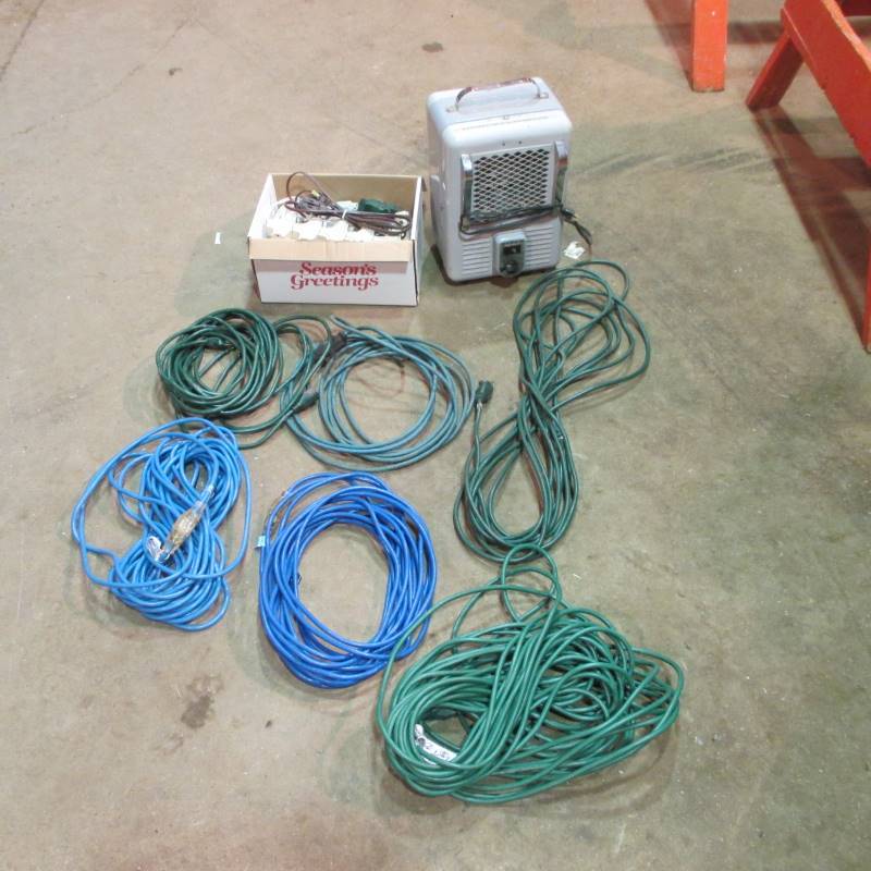 lot 129 image: Extension Chords, Space Heater