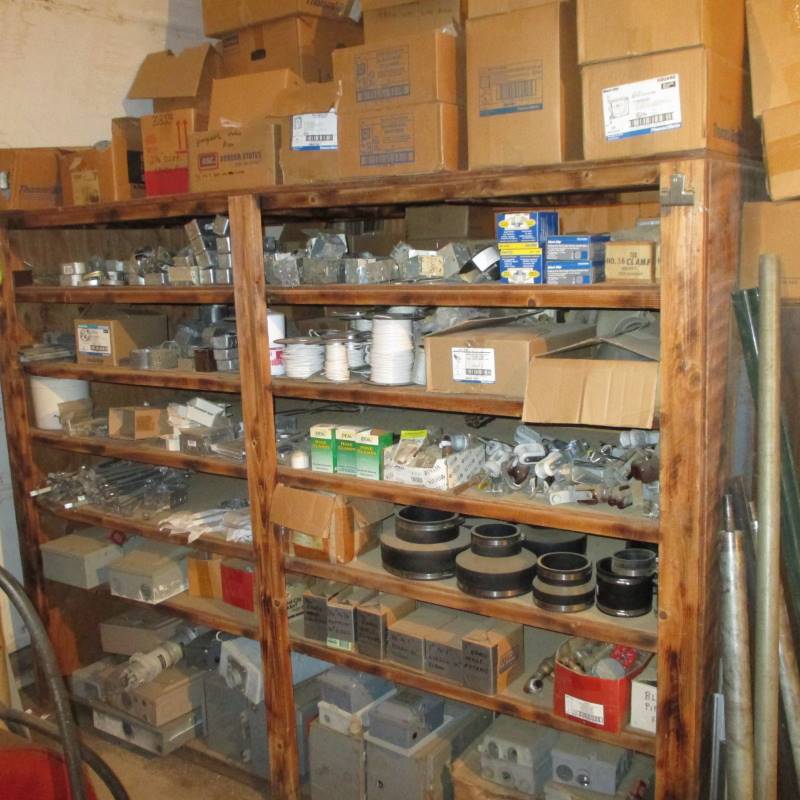 lot 134 image: Everything on Shelving Metal Outlet & Light Boxes, Used Boxes