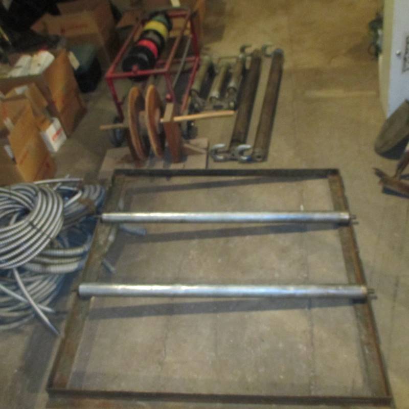 lot 136 image: Lot of Wire Un-rollers, & Steel Conduit