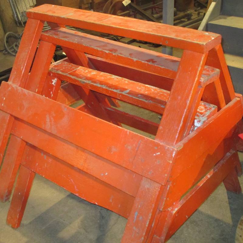 lot 163 image: (3) Large Well Built Sawhorses
