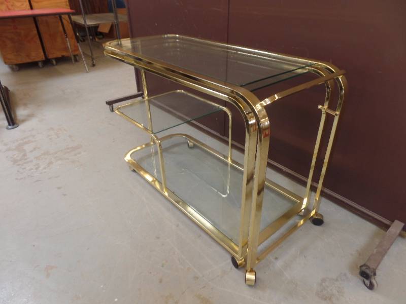 lot 707 image: ROLLING SERVING TABLE
