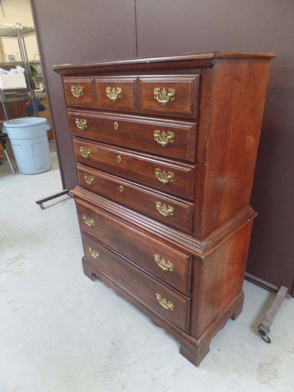 lot 720 image: CHEST ON CHEST DRESSER