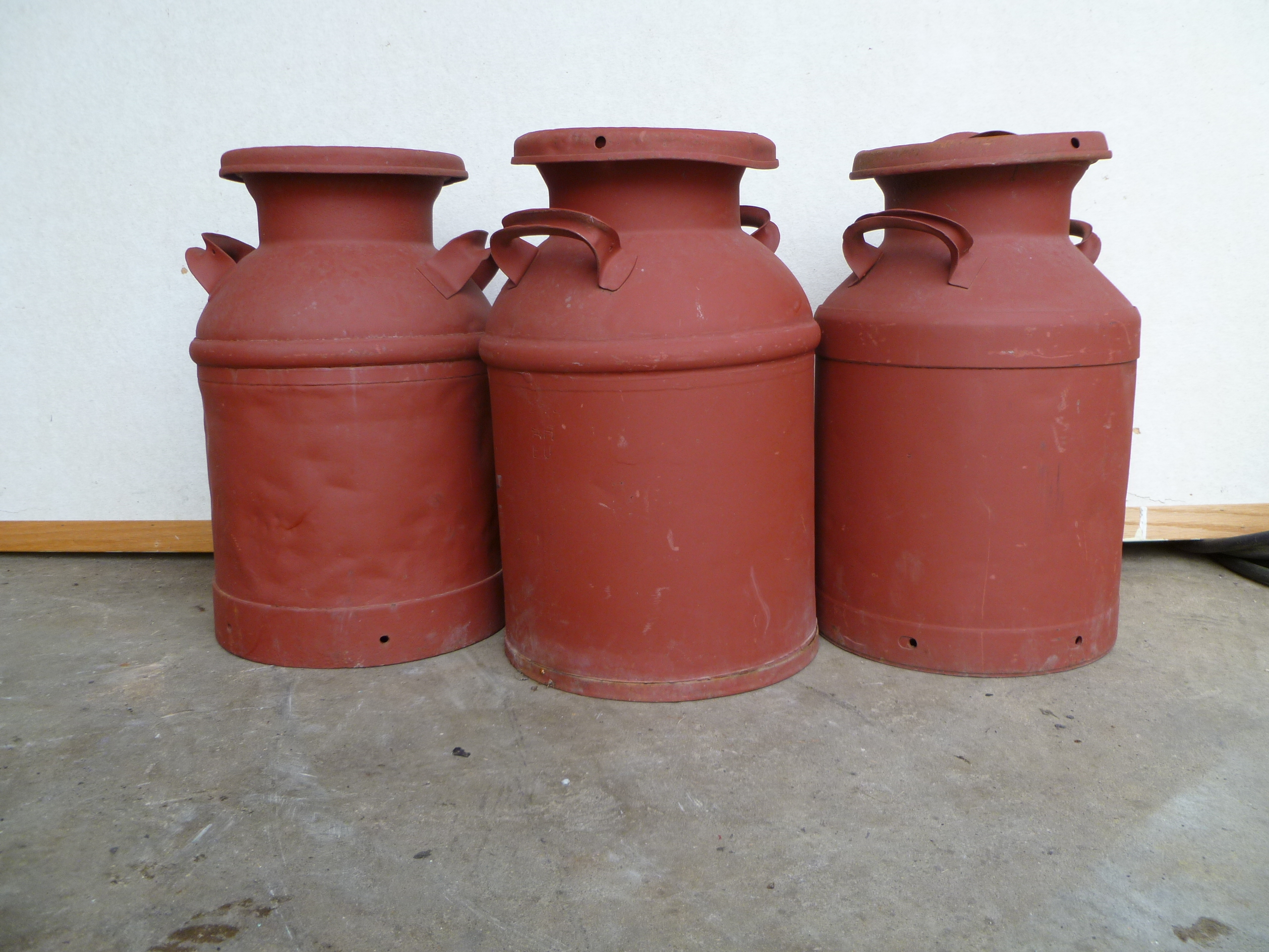 lot 21 image: 3 Milk Cans with Lids