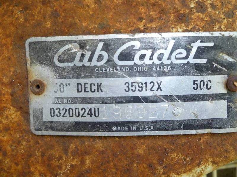lot 50 image: 50 Cub Cadet Mower Deck