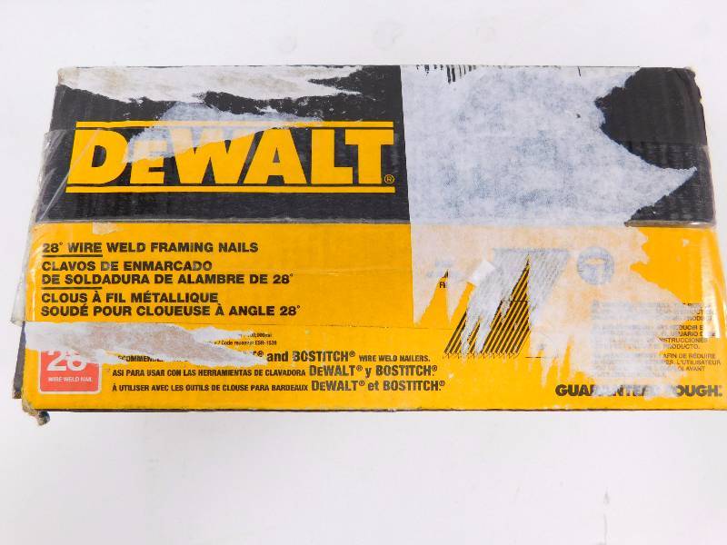 lot 13 image: DEWALT 3-14 in. x 0.120-Gauge Wire Collated Steel Framing Nails (2,000 per Box)