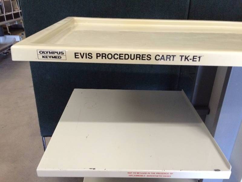 lot 86 image: WOW Retails $800 Olympus TK-E1 Mobile Industrial Medical Workstation Endoscopy Cart WITH POWER Supply