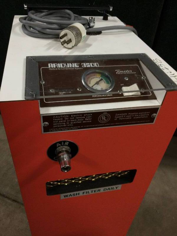 lot 97 image: WOW Retails Used $600 TIMETER Instrument Corp. ARIDYNE 3500 Medical Industrial Air Compressor System - Super Nice Condition - Low Usage