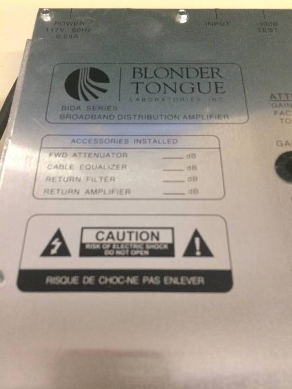 lot 22 image: Blonder Tongue BIDA Series 550-30 Broadband Indoor Distribution Amplifier