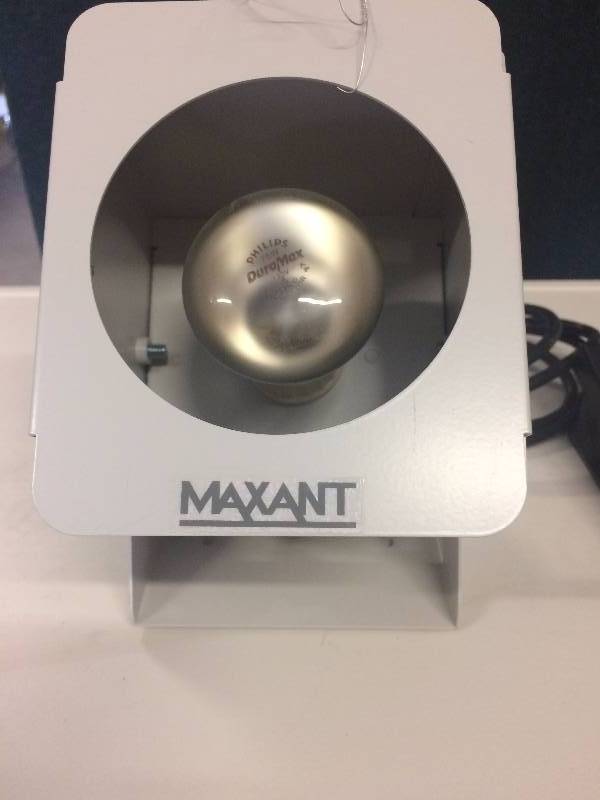 lot 27 image: Maxant Xray Products Adjustible Xray Film Radiology Illuminator Viewer Spotlight wFoot Pedal - Multiple Uses For This Light Up Lamp Medical Equipment Works & Super Condition