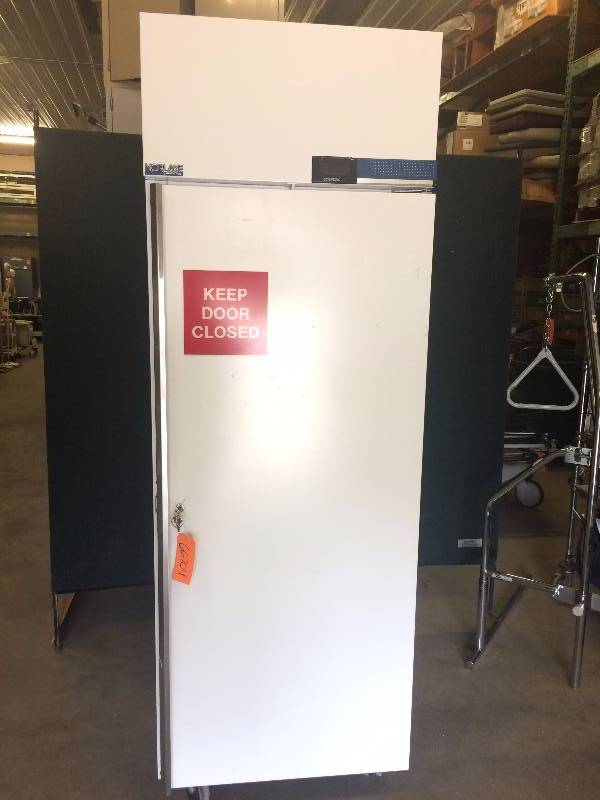 lot 35 image: WOW Retails New $5000 FANTASTIC Commercial Laboratory Pharmacy Food Service Refrigeration Reach In Cooler By Norlake Scientific - LOOK 8 Stainless Steel Rolling Slide Ventilated Shelves Like New Condition
