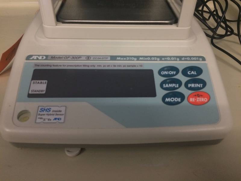 lot 40 image: WOW Retails New $1200 A&D Weighing GF300P Medical Grade Legal-for-Trade Prescription Pharmacy Balance Prescription Scale With Breeze Break - Excellent Working Condition