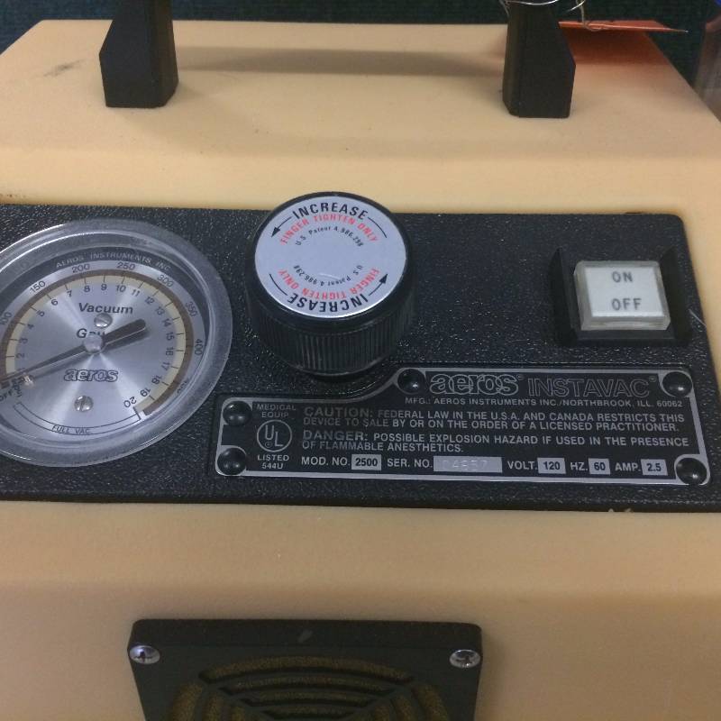 lot 42 image: etail USED $400 Portable Aeros Instavac Endoscopic Surgical Aspirator Vacuum Suction Pump With Bottle Urgent Critical Care Medical Clinic & Hospital Use - Excellent Condition