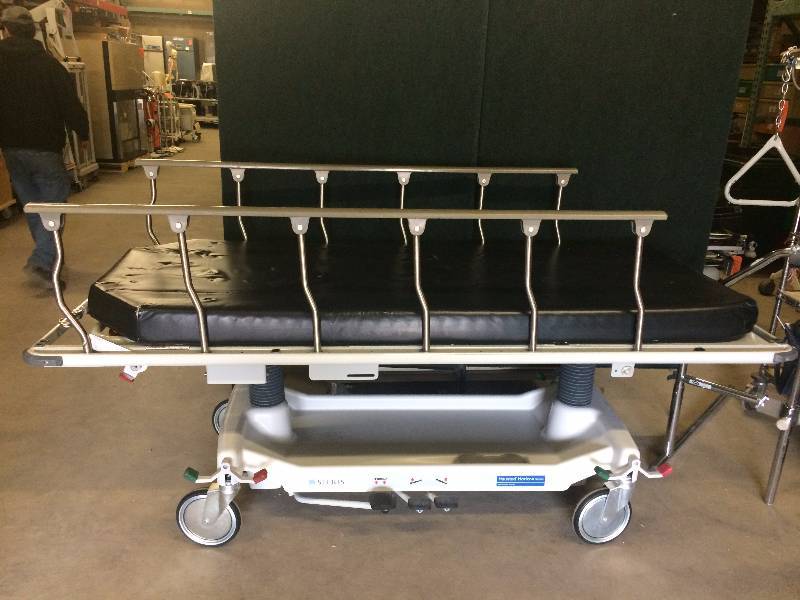 lot 48 image: Retail Used $3000 Hausted Horizon Hydraulic 500 lb Weight Capacity Multipurpose Surgical Stretcher EMT Gurney Hospital Transport Bed Free Used Mattress - Great Condition