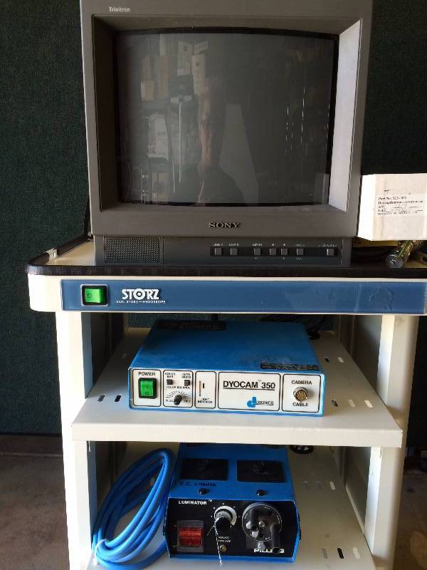 lot 50 image: WOWOW What A Package $$$ All  CART Sony PVM 14L1 Triton Color Video Monitor - Karl Storz Endoskope - Dyonics Dyocam 350 - Pilling Fiber Optic Illuminator