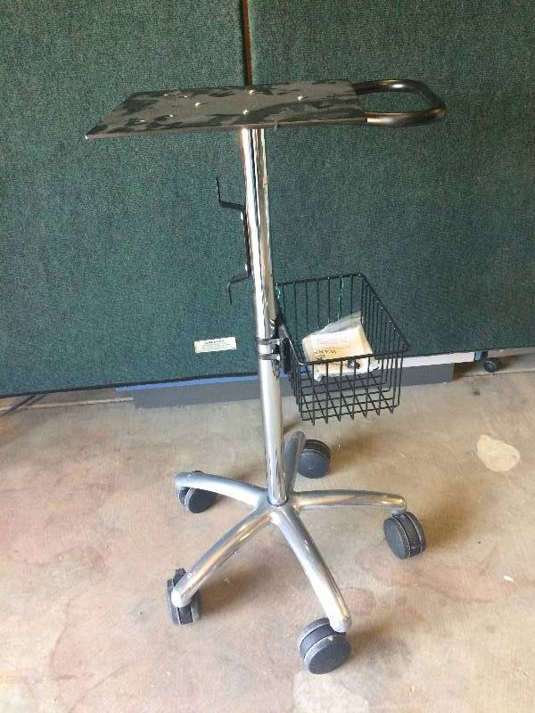 I.V. League Medical Adjustable Rolling Tray Stand 1068 PREMIER