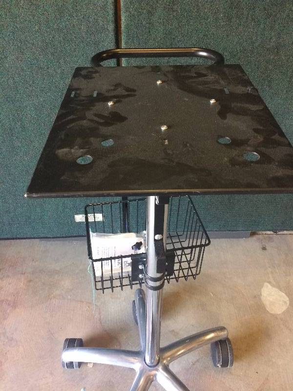 lot 65 image: I.V. League Medical Adjustable Rolling Tray Stand