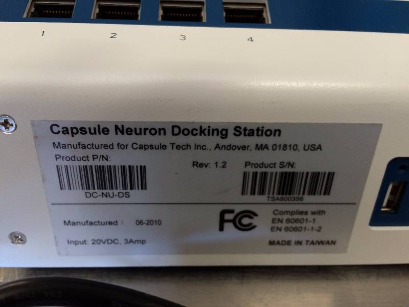 lot 83 image: Super Nice Capsul Neuron Patient Bedside Digital Vital Signs Data Monitor System With Docking Station Home Care or Facility
