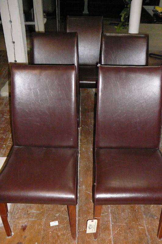 lot 42 image: Leather Dining Chairs