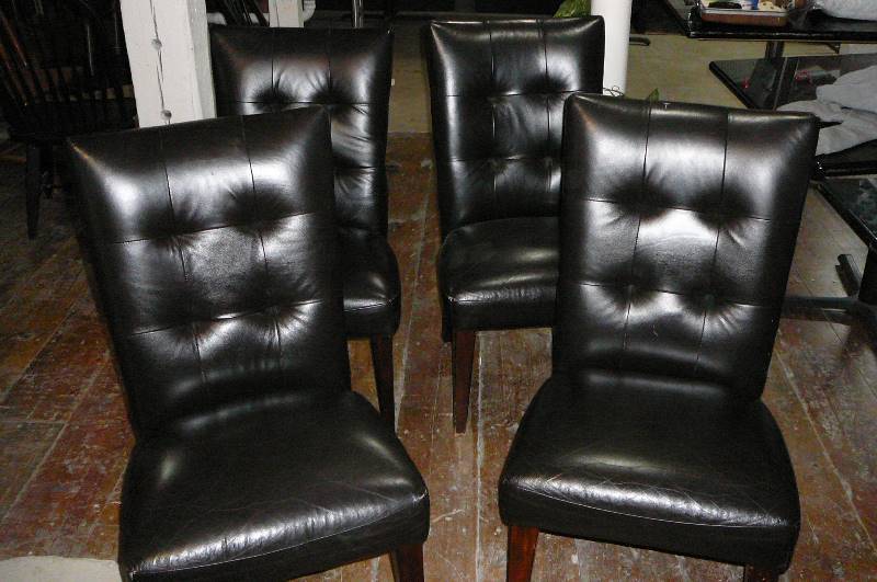 lot 46 image: Leather Dining Chairs