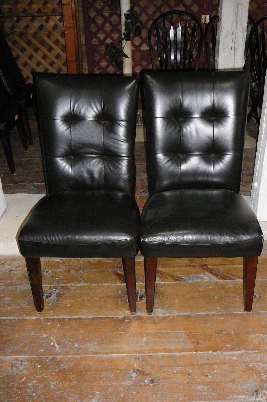 lot 48 image: Leather Dining Chairs
