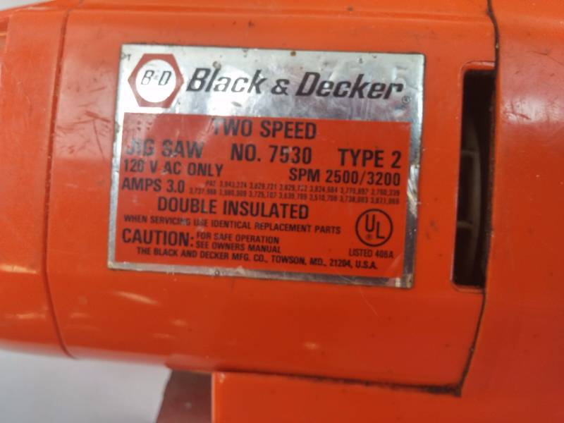 Black Decker 7530 120 V Two Speed Jig Saw GOOD WORKING CONDITION