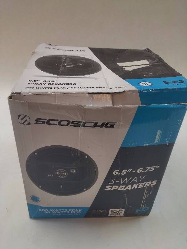 lot 844 image: Scosche HD6503A 6.5 HD Series 3-Way Car Speaker UNUSED