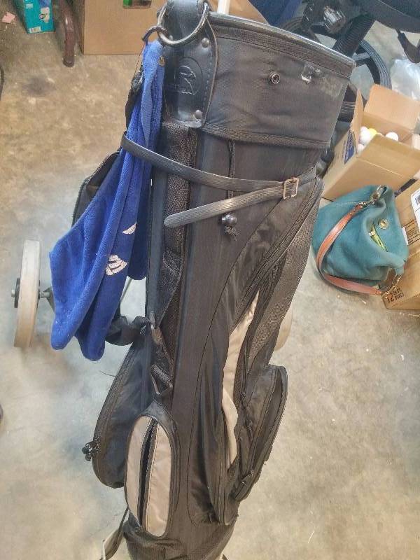 lot 644 image: GEO Sport Caddy Push Cart with Pro JBA Golf Bag GOOD CONDITION