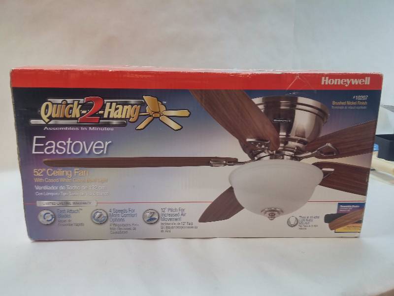 lot 900 image: 52 Honeywell Eastover Ceiling Fan, Brushed Nickel UNUSED