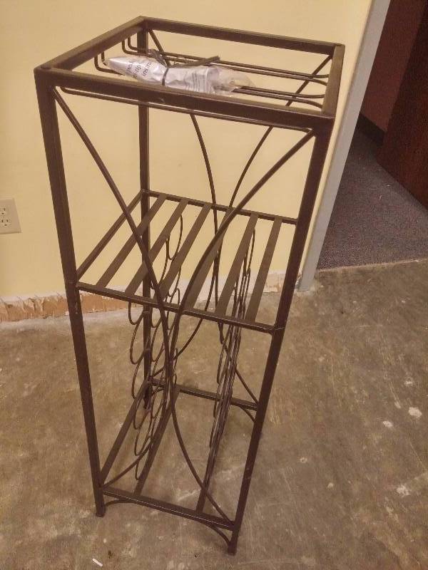 lot 922 image: Hilo Pedestal Wine Rack MISSING GRANITE TOP