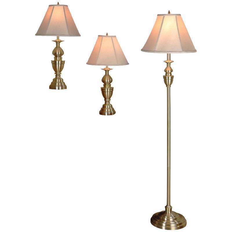 lot 890 image: McLeland Design Antique Brass 3-Pc. Lamp Set