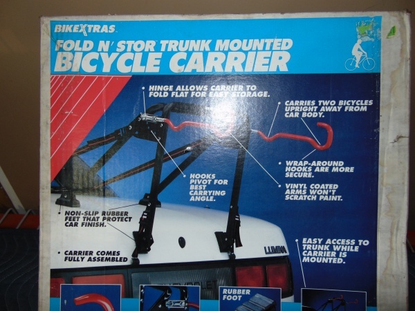 lot 8 image: NIB Fold N Store Bike Carrier