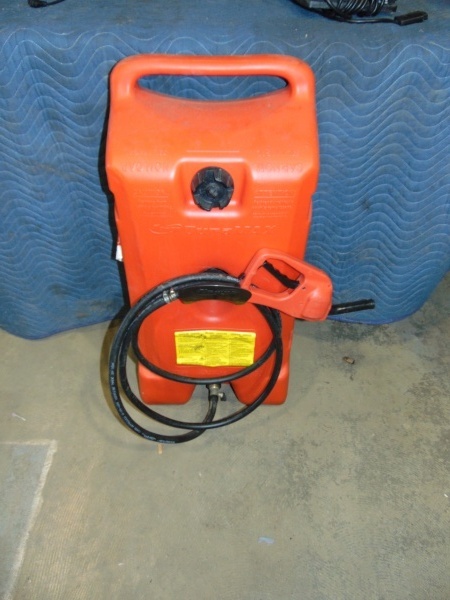 lot 24 image: 14 Gallon Portable Fuel Tank With Hose and Nozzle
