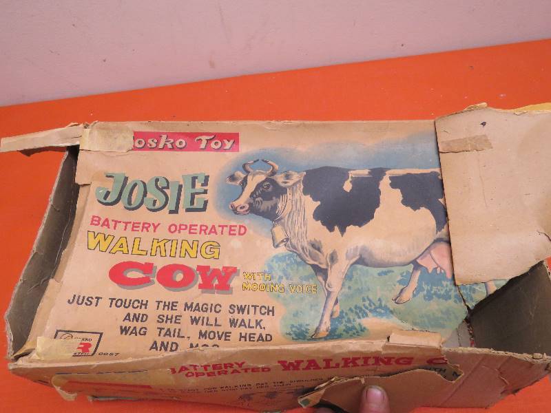 Vintage Walking Cow Toy