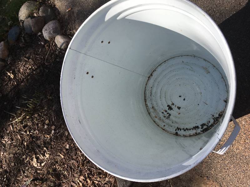 lot 13 image: Flowered Garbage Can