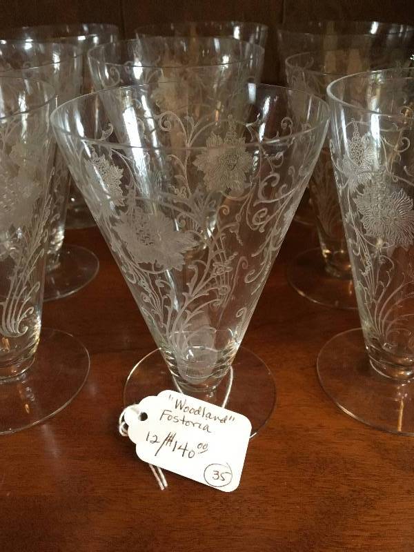 lot 107 image: Woodland Fostoria Glasses, Set of 12, Circa 1920